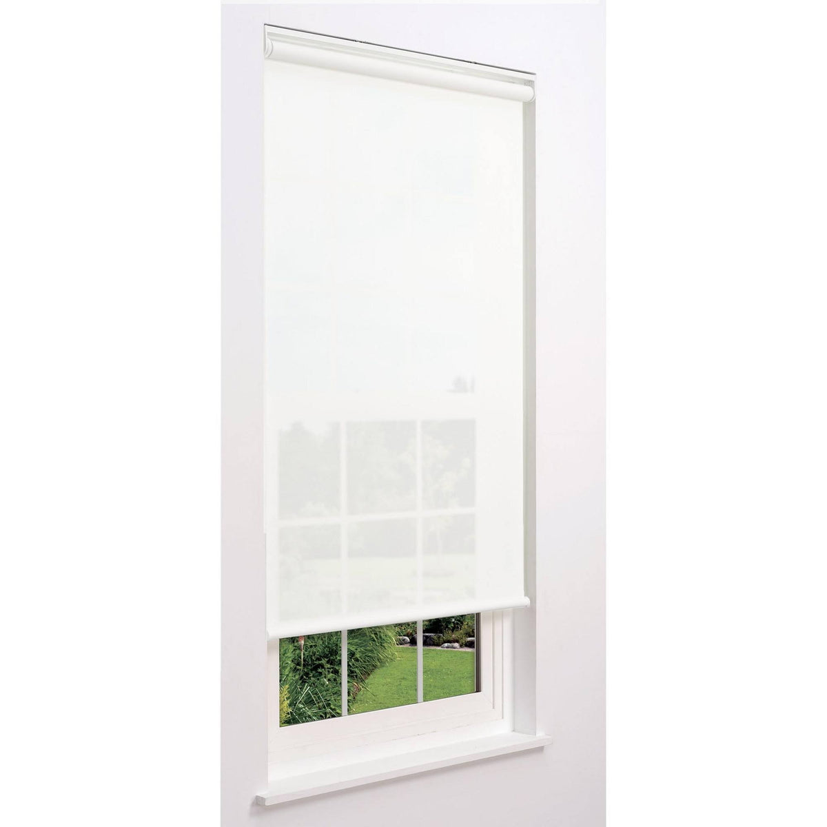 White 71 W x 78 H Cordless Solar Roller Shade S407