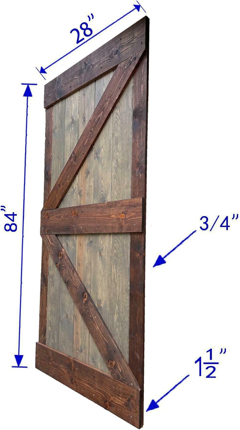 Knotty Pine Wood Interior Sliding Barn Door With Installation Hardware Kit V880