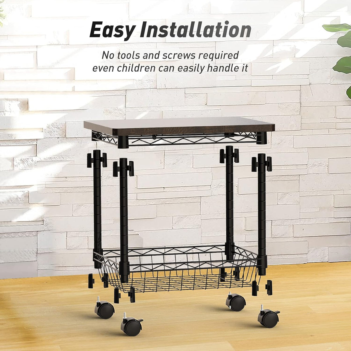 Printer Stand with Storage, Metal, Pack of 2 V9249