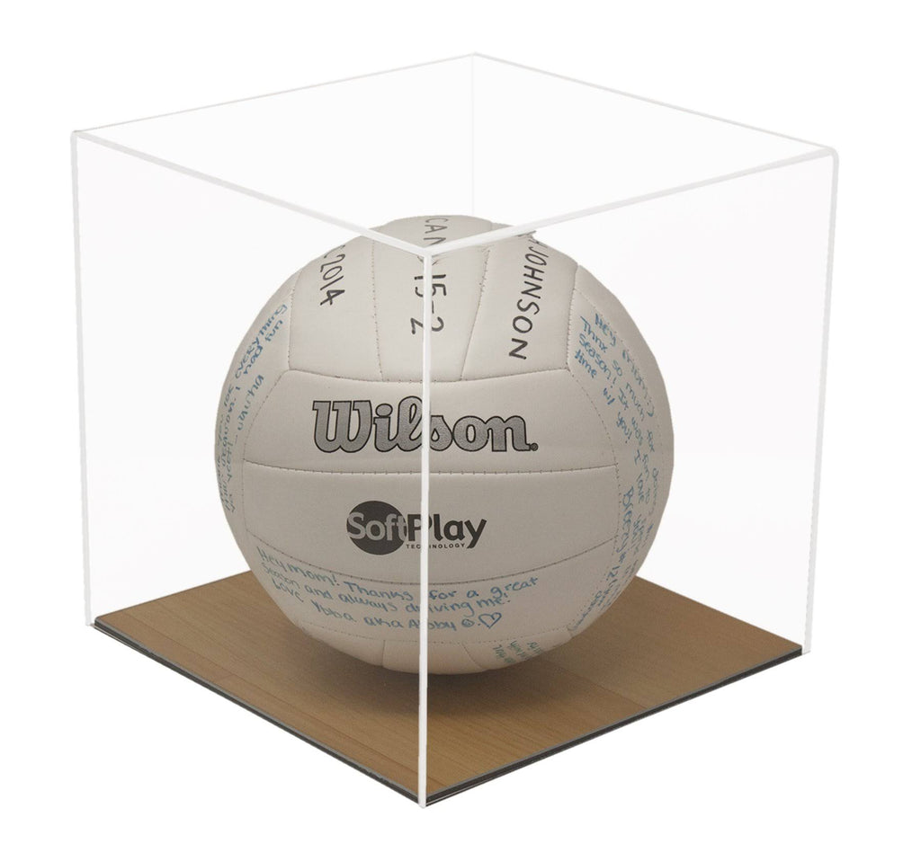 Clear Display Case with Simulated Wood Floor F4175