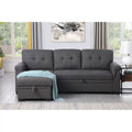 Gray Linen Fabric Reversible Sleeper Sofa with Chaise S249