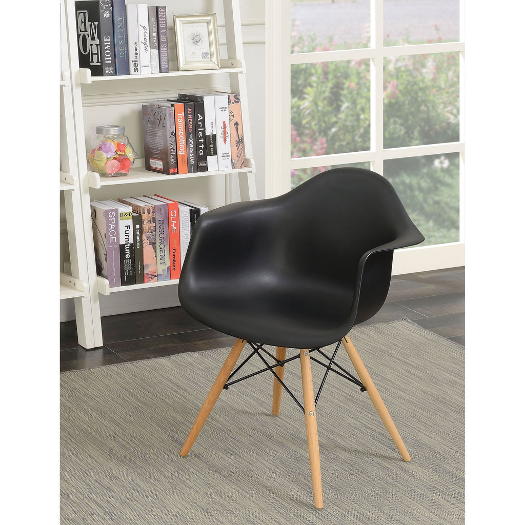 Light Brown Wood Flared Arm Dining Chairs Set of 2 U48646