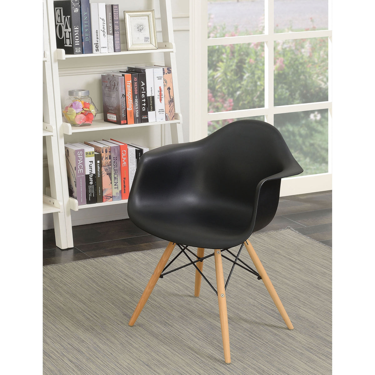 Light Brown Wood Flared Arm Dining Chairs Set of 2 U48646