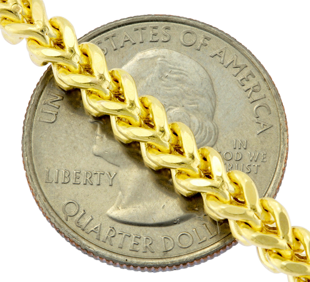 14k Yellow Gold 4.5mm Franco Chain Necklace 18" - 26" J2037