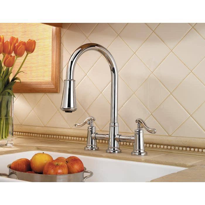 Brushed Nickel 2-Handle Pull-Down Kitchen Faucet J528905