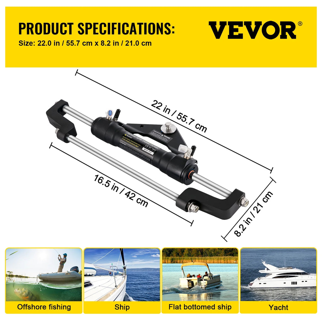Hydraulic Steering Cylinder 300 HP Front Mount Outboard G840