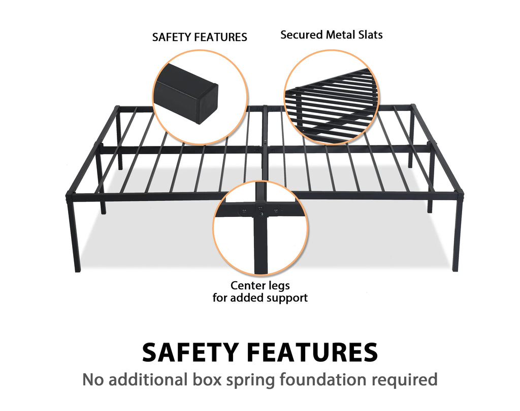 King Size 18 Inch Metal Platform Bed Frame Y43461