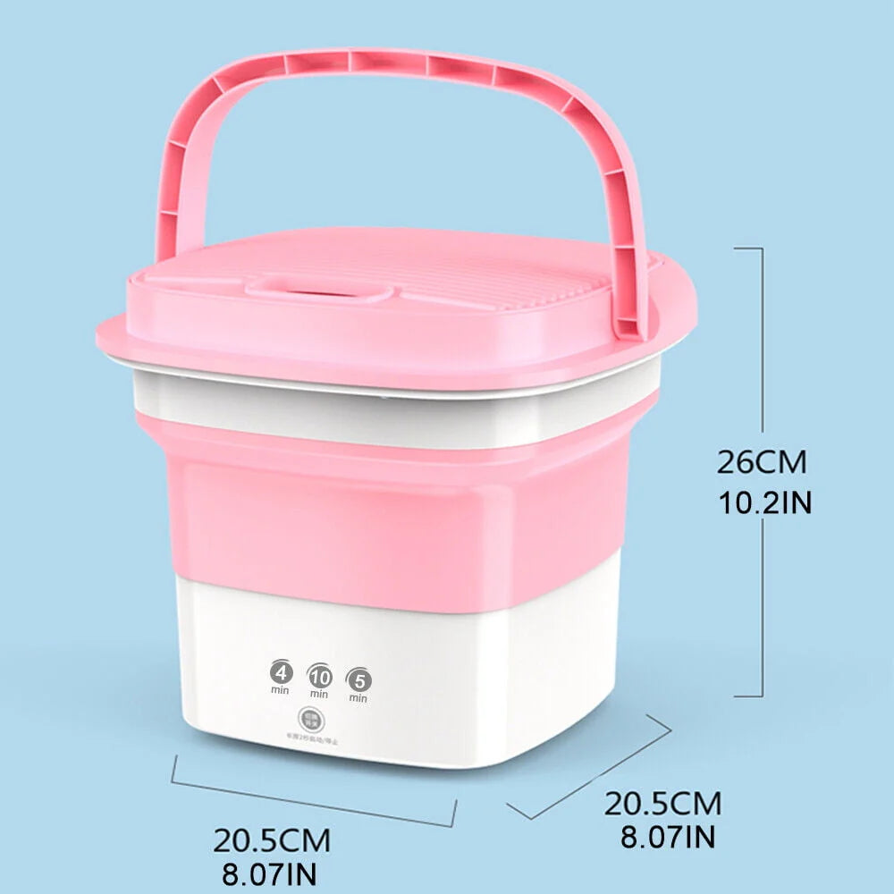 Mini Folding Portable Washing Machine with Dryer Bucket Blue R11759