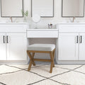 Dark Driftwood Wood Vanity Stool C343