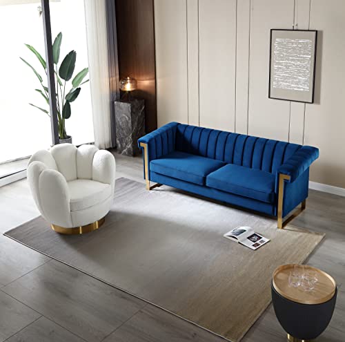 Blue Velvet 3 Seat Couch Sofa V874806