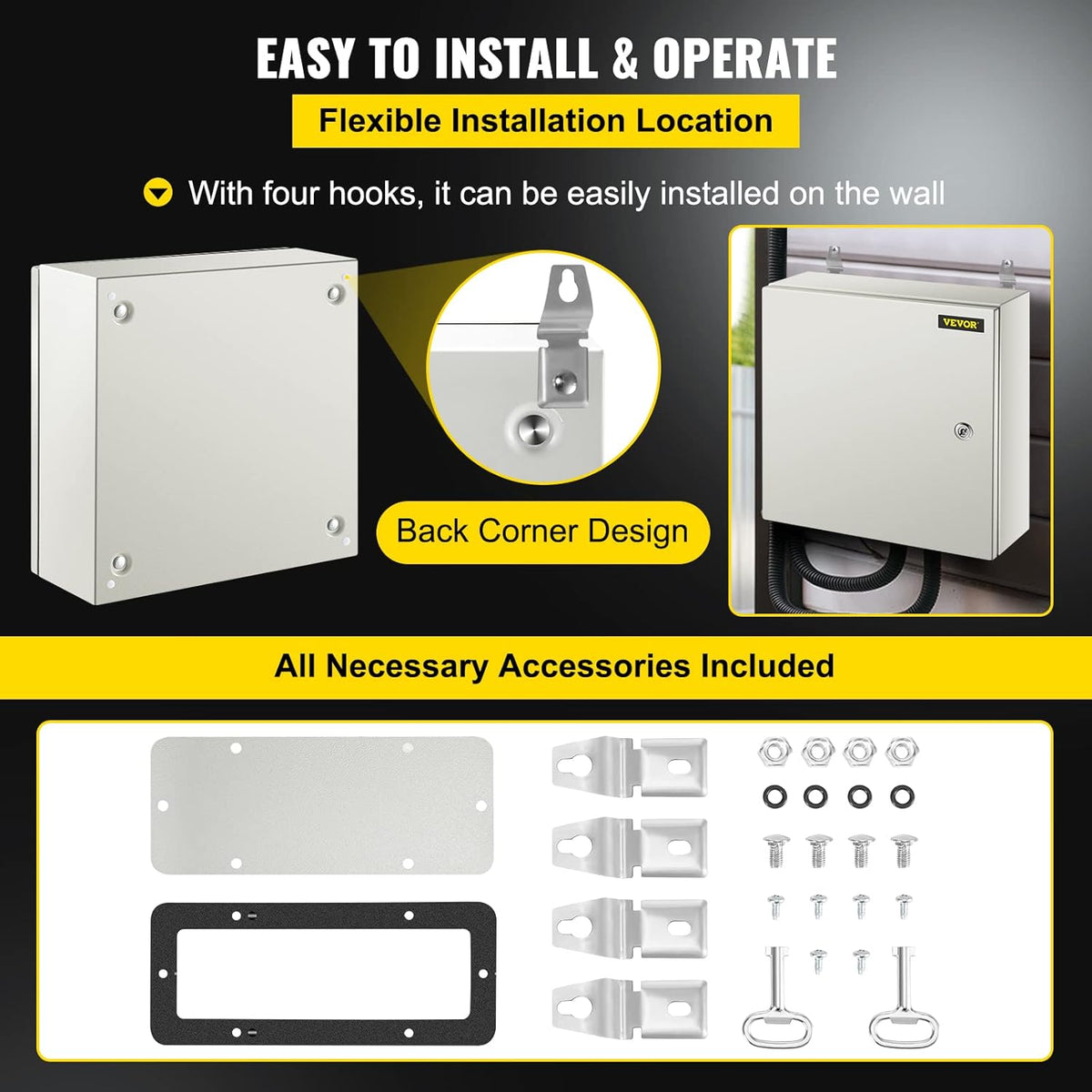 16 x 16 x 6'' NEMA 4X Steel Electrical Enclosure T1464
