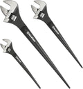 3-Piece Adjustable Construction Spud Wrench Set, 8-inch, 10-inch, 12-inch, Black Oxide Finish, Forged Cr-V U483