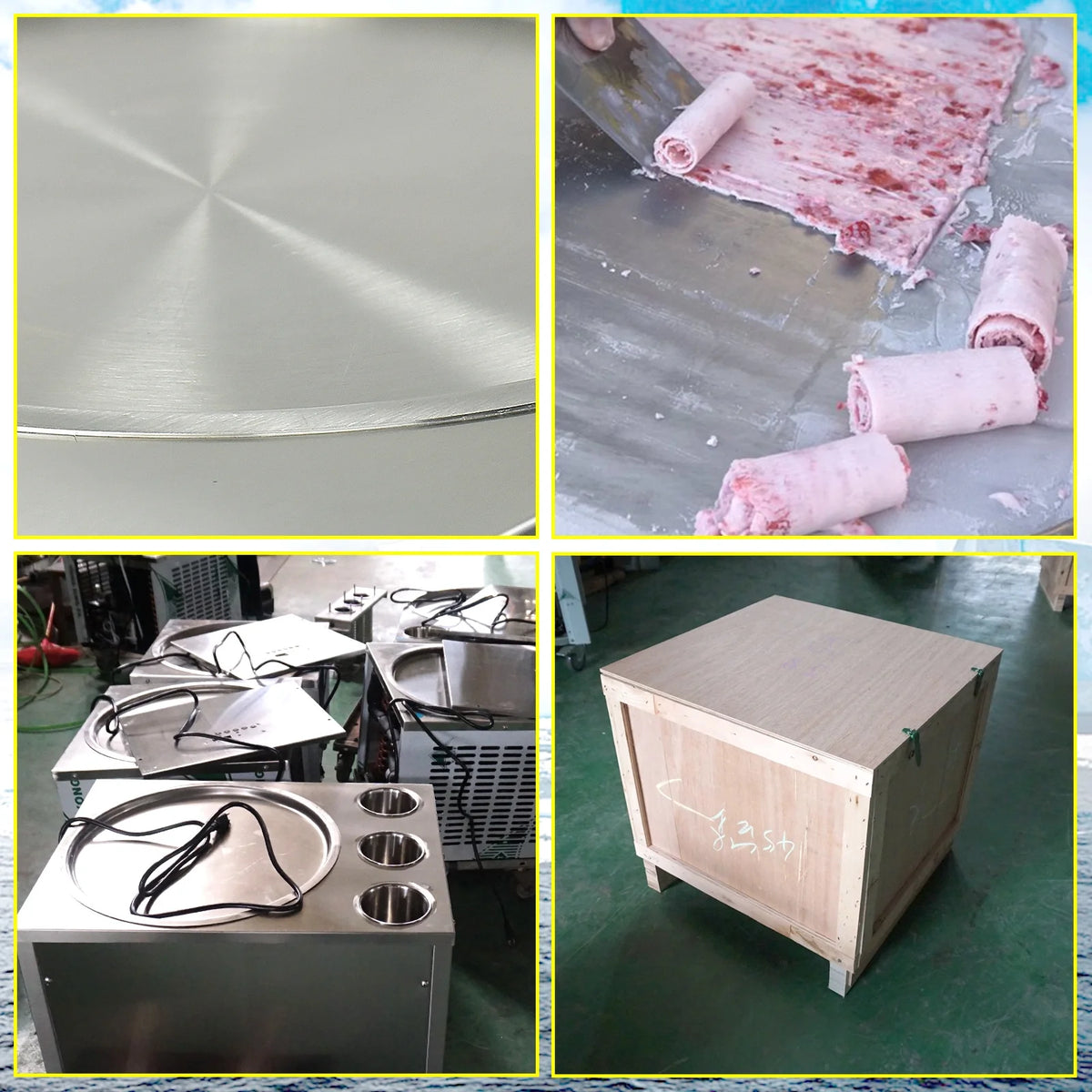 18'' Round Ice Pan Ice Cream Roll Machine, 3 Tanks O413