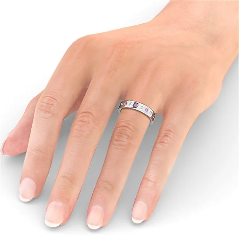 14K White Gold Eternity Band X8408