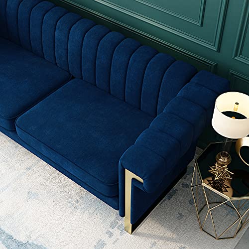 Blue Velvet 3 Seat Couch Sofa V874806