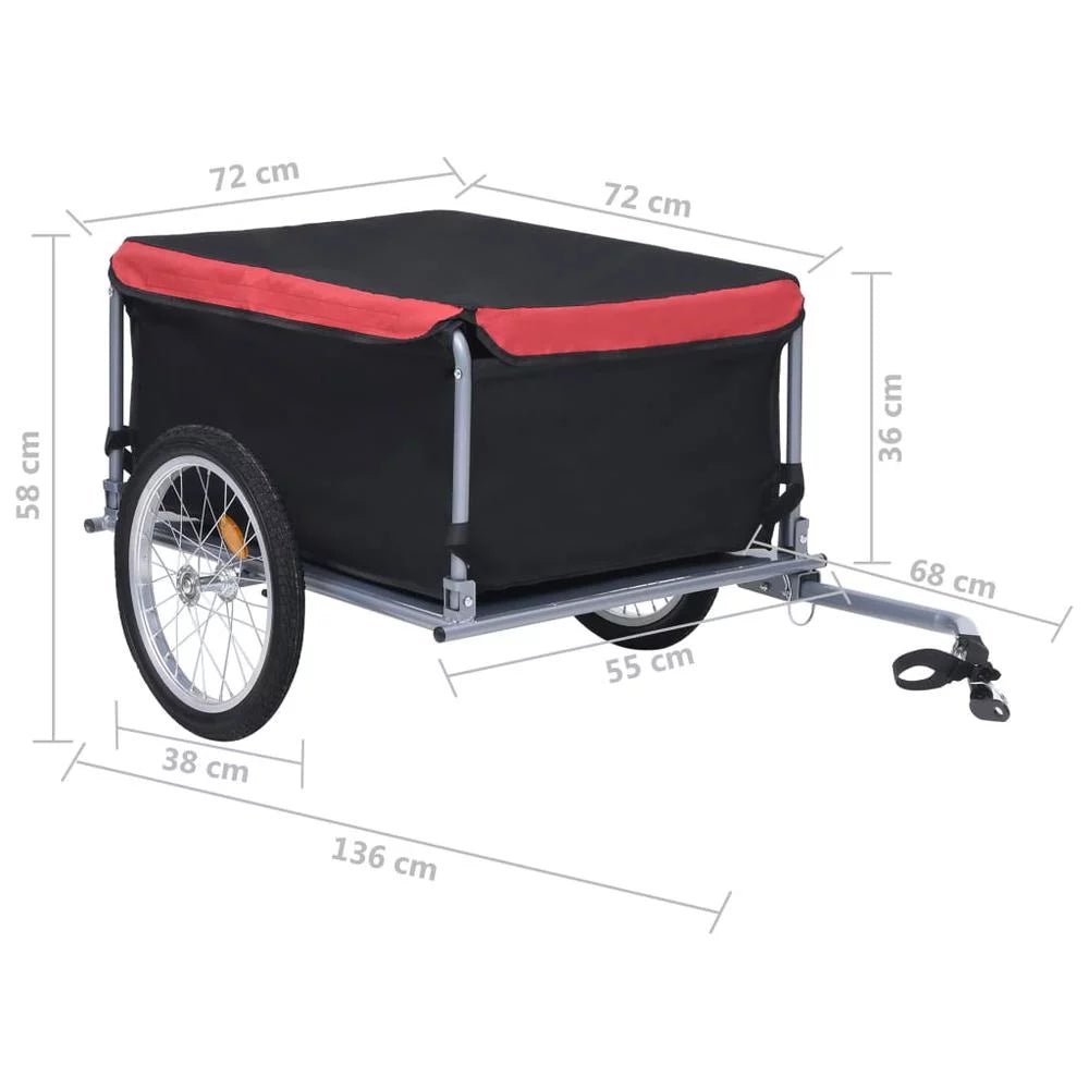 Bike Cargo Trailer Black and Red 143.3 lb N780