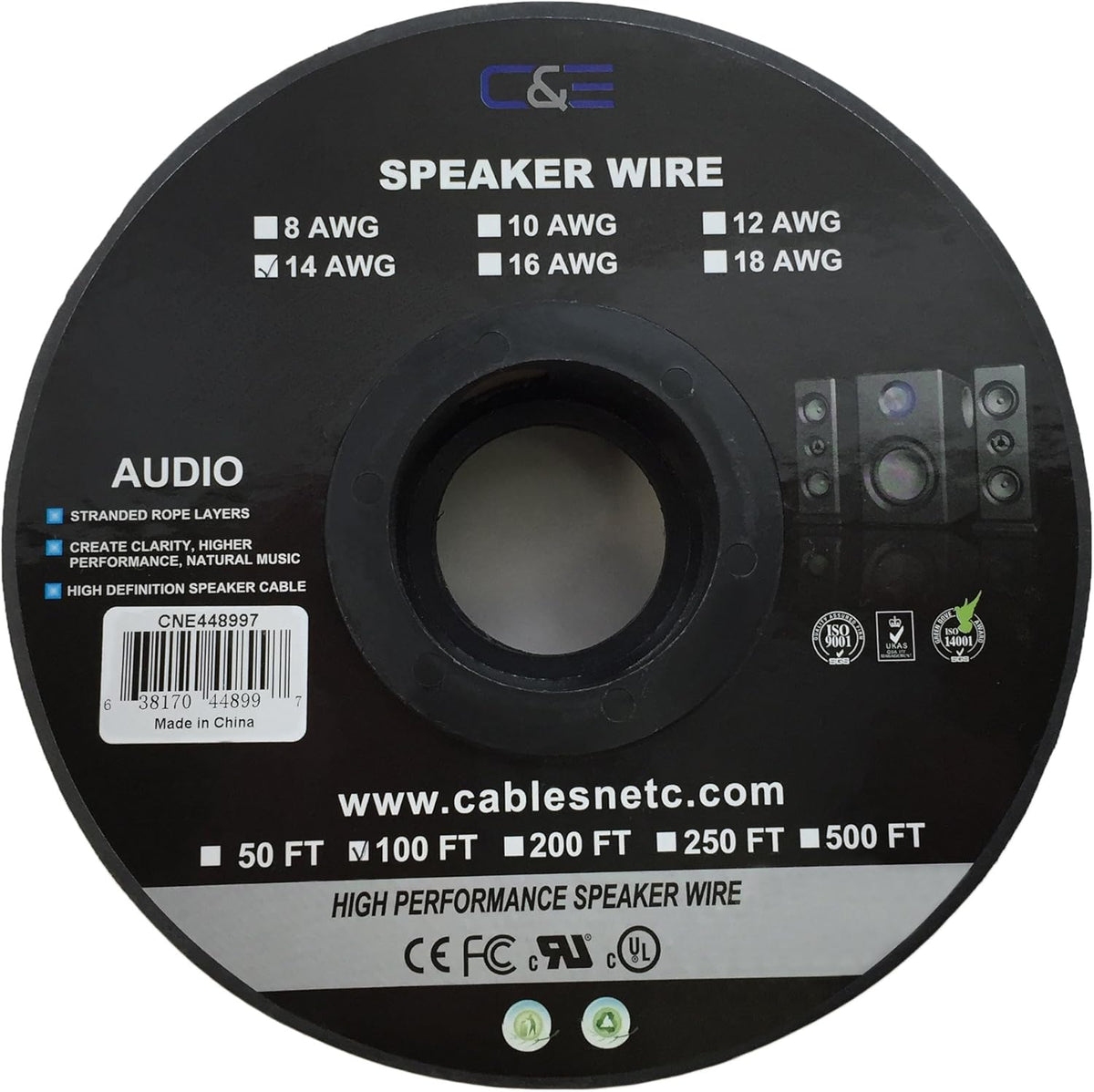 12AWG Oxygen-Free Copper Speaker Wire Cable S4145