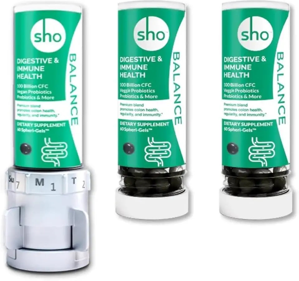 100 Billion CFU Prebiotics & Probiotics Vegan Supplement with 2 Refill Bottles R7651