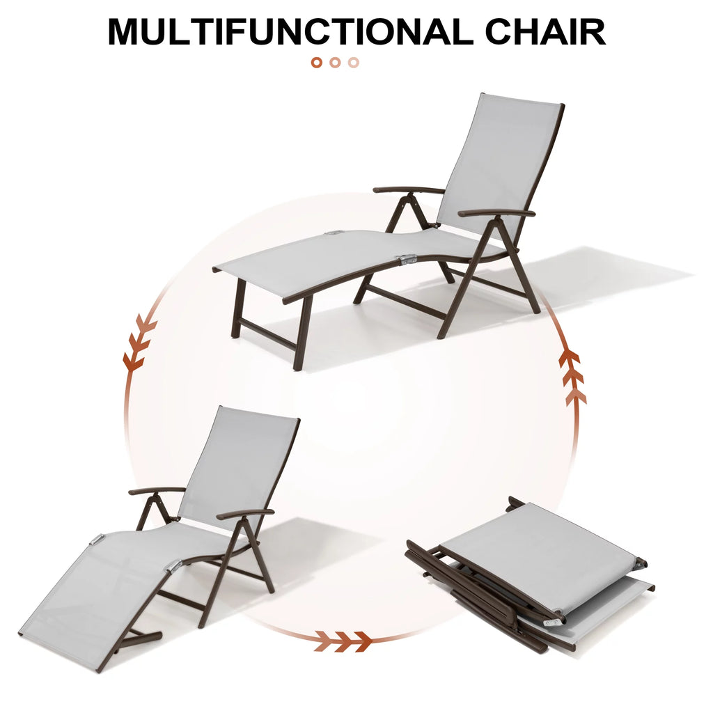 Light Gray Aluminum Outdoor Chaise Lounge I512