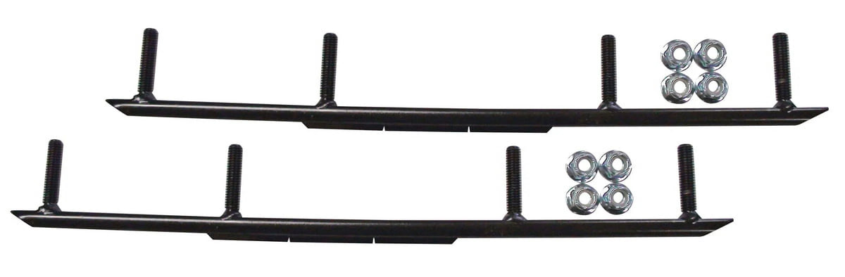 Red XCS Snowmobile Skis with 6" Round Bars Complete Kit N6667