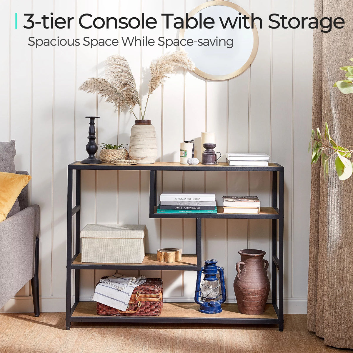 Narrow 4 Tier Wood Console Table S758392