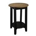 Round End Table with Solid Red Oak Top W190784