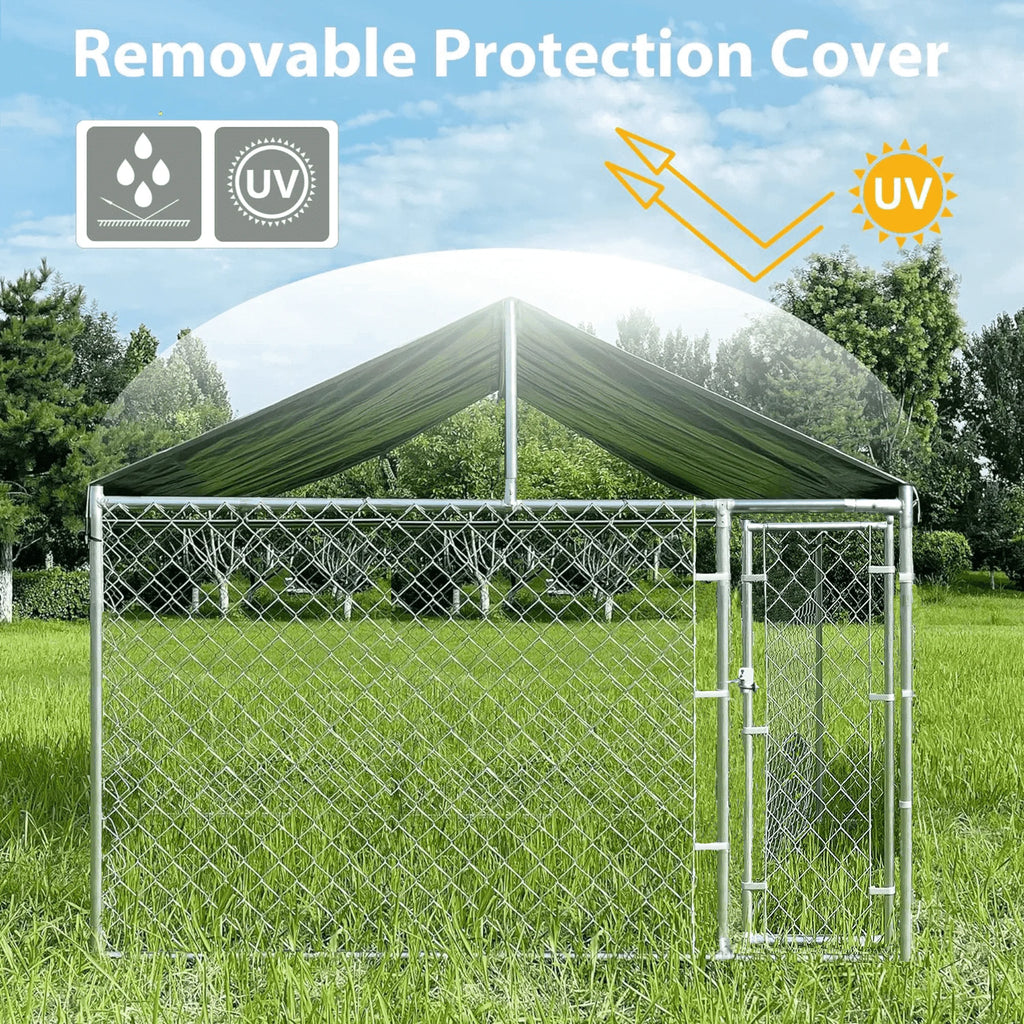 Large Outdoor Dog Kennel with Waterproof Cover and Lock L89882