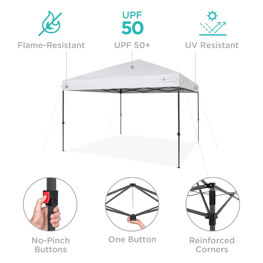 10x10ft Pop Up Canopy Tent with Carry Case - White U1073