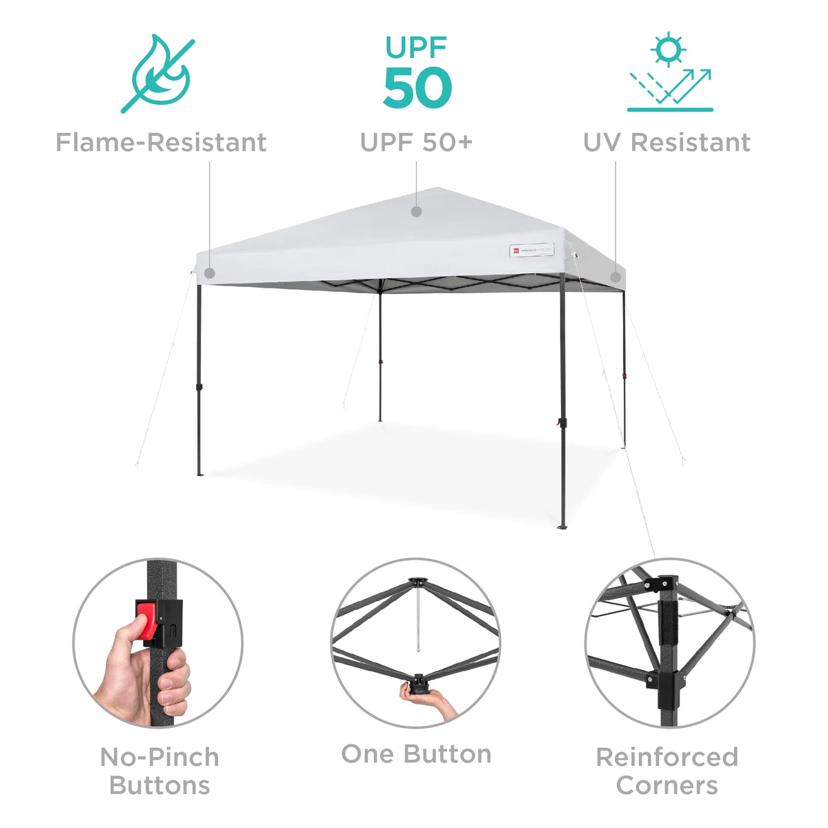 10x10ft Pop Up Canopy Tent with Carry Case - White U1073
