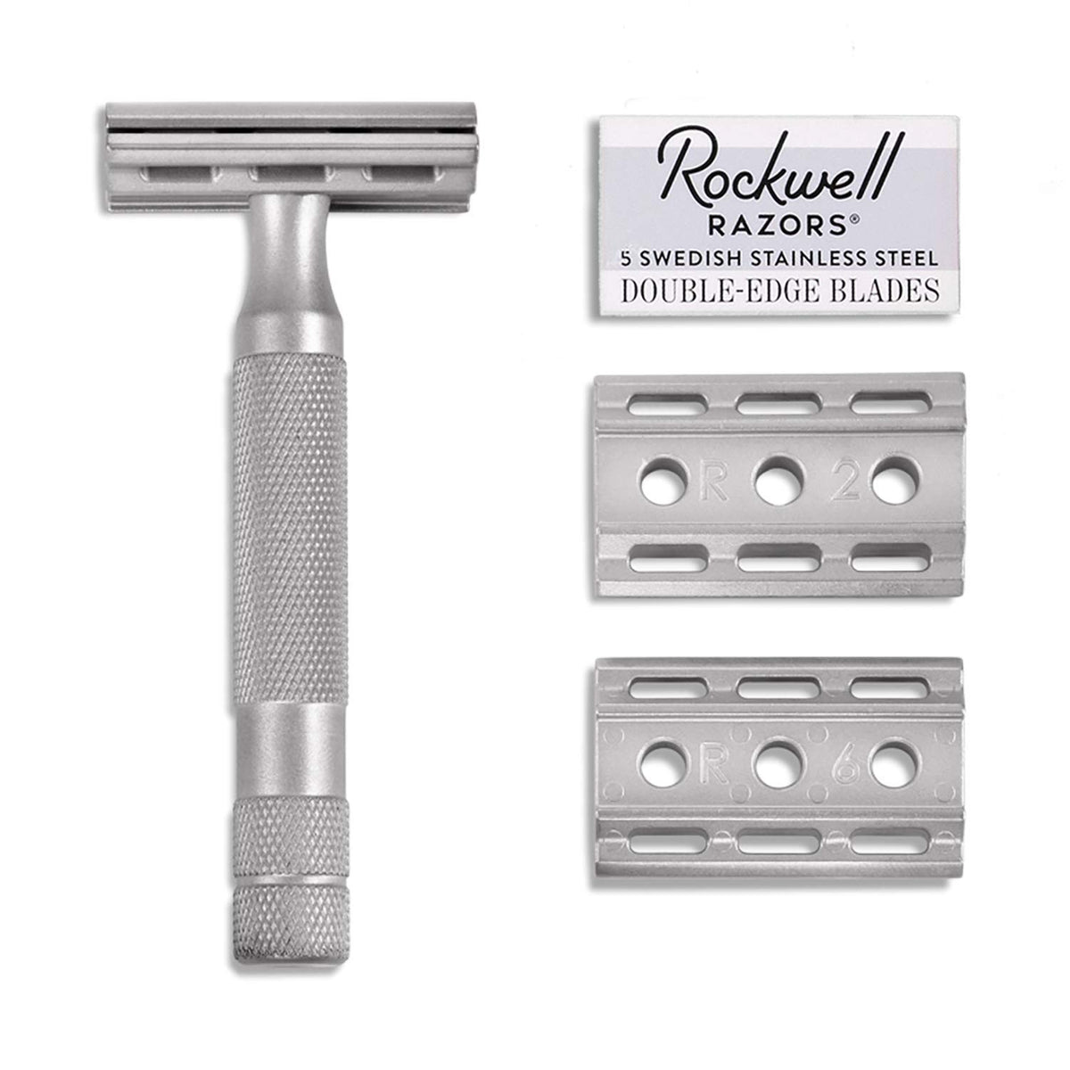Stainless Steel Adjustable Double Edge Safety Razor with 5 Razor Blades L765828