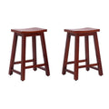 Solid Wood Saddle Bar Stool (Set of 2), Cherry Z29100