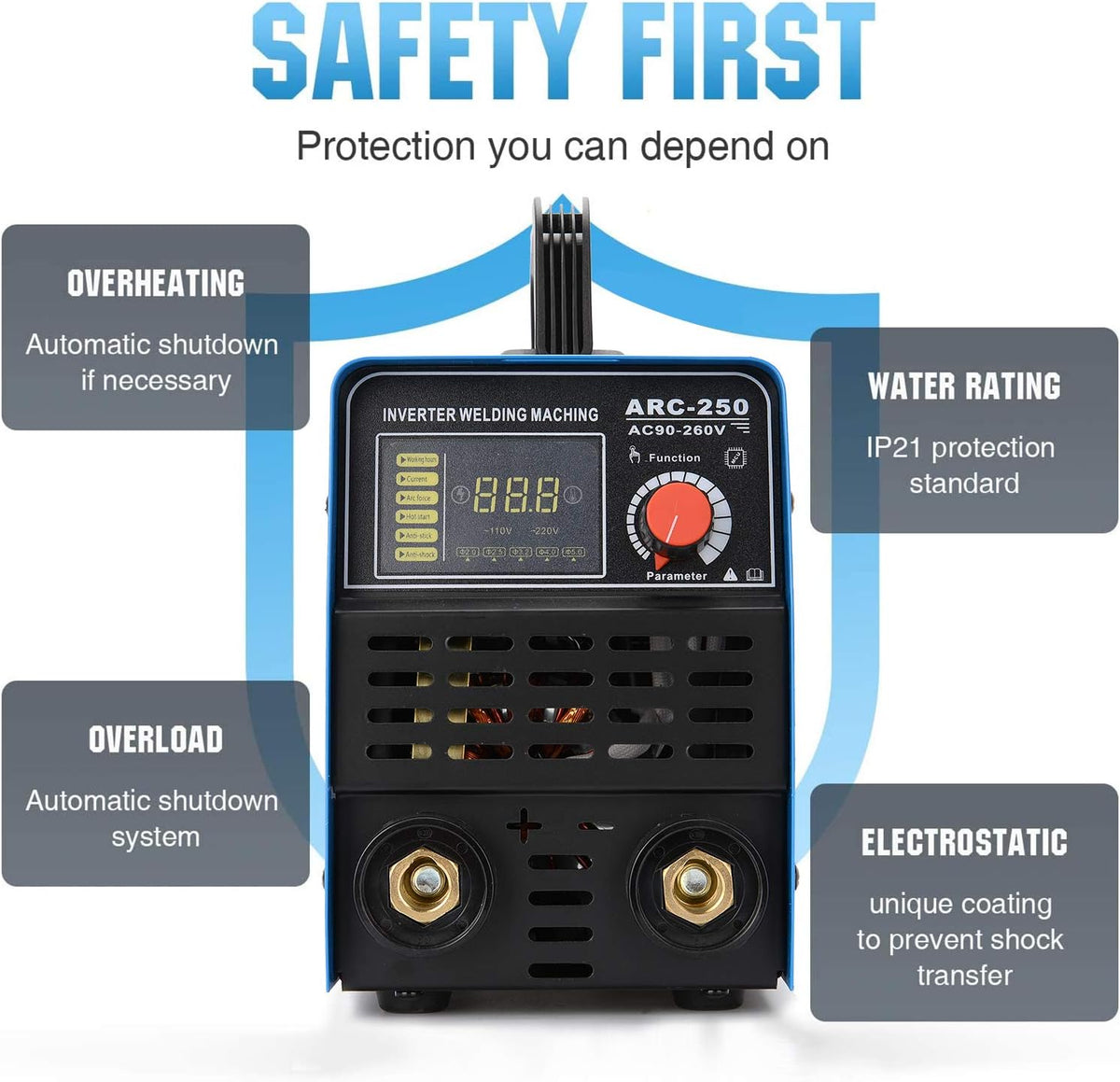 250A ARC Inverter IGBT Digital Display Welder E27648