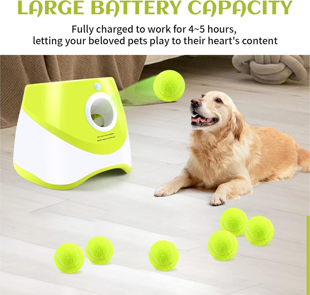 Automatic Ball Launcher for Dogs, 6PCS Tennis Balls Included C65519