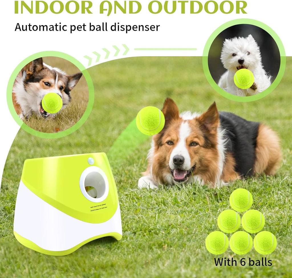 Automatic Ball Launcher for Dogs, 6PCS Tennis Balls Included C65519