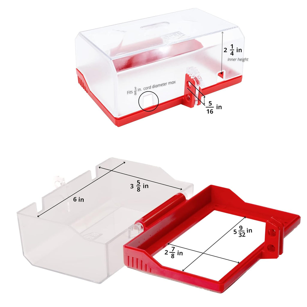 XL Rectangular Lockout Box Type Transparent Push Start Button Cover Lockable Push Button Switch Cap Pack of 2 A22595