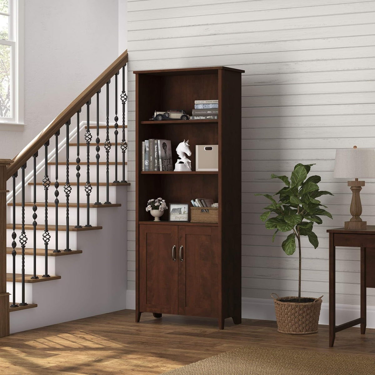 5 Shelf Tanned Cherry Bookcase G3877