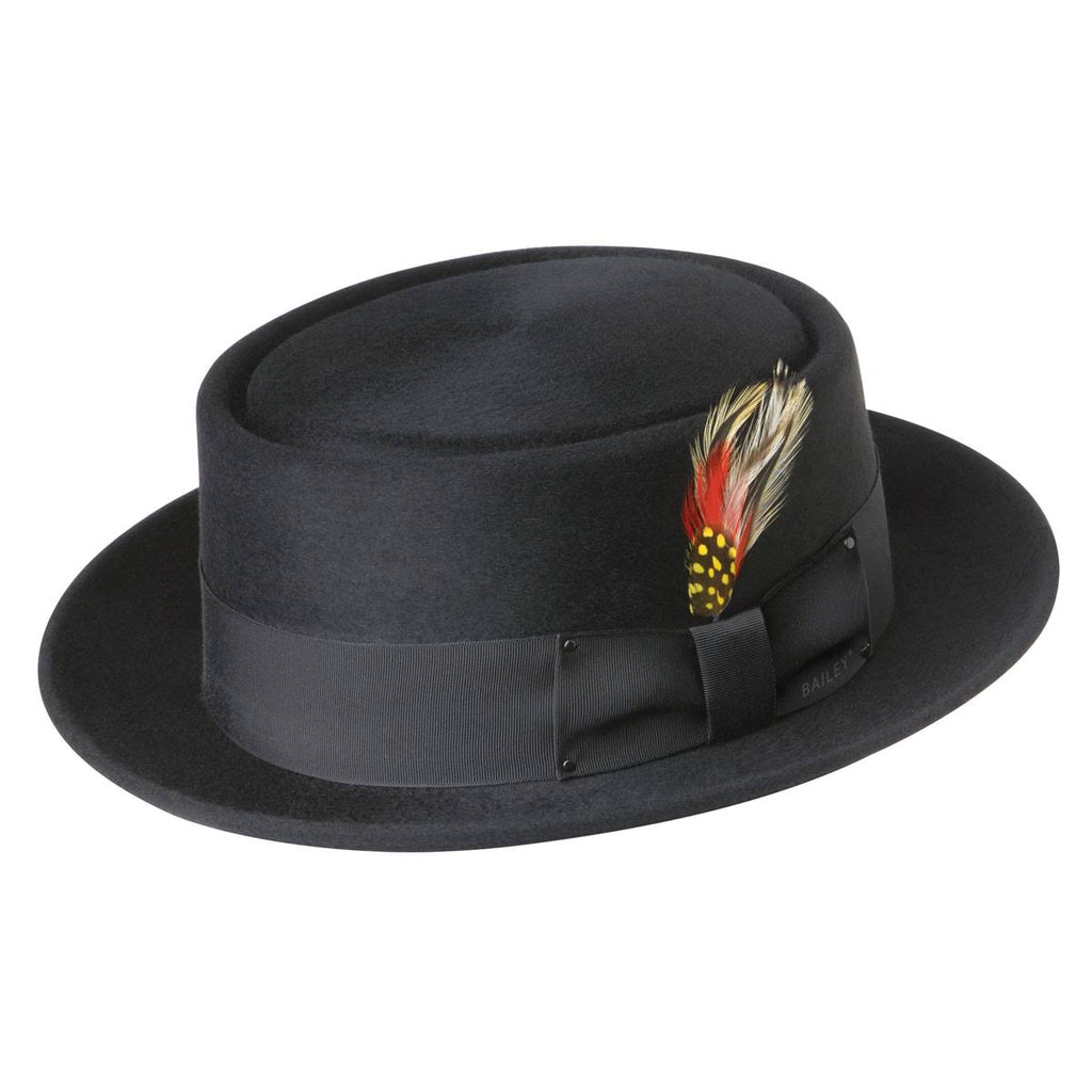 Black Pork Pie Hat T9343