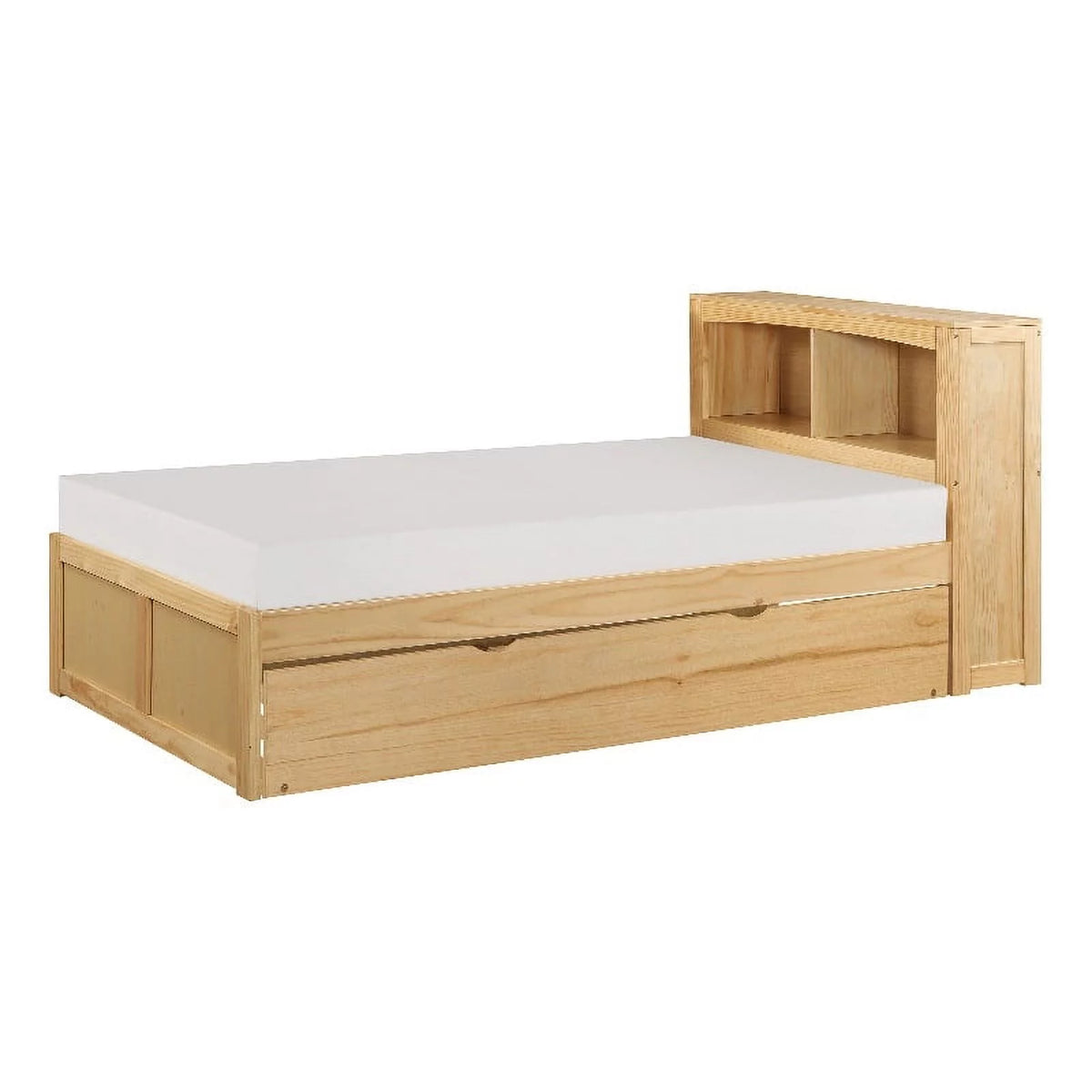Twin Bookcase Bed with Twin Trundle in Natural Pine S6776