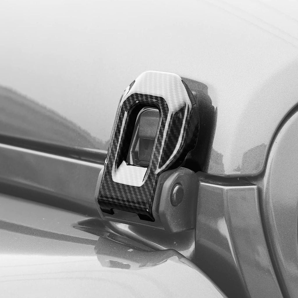 Carbon Fiber Hood Latch Cover Accessories for Jeep Wrangler JL Gladiator JT 2018-2021 (2 PCS) R453392