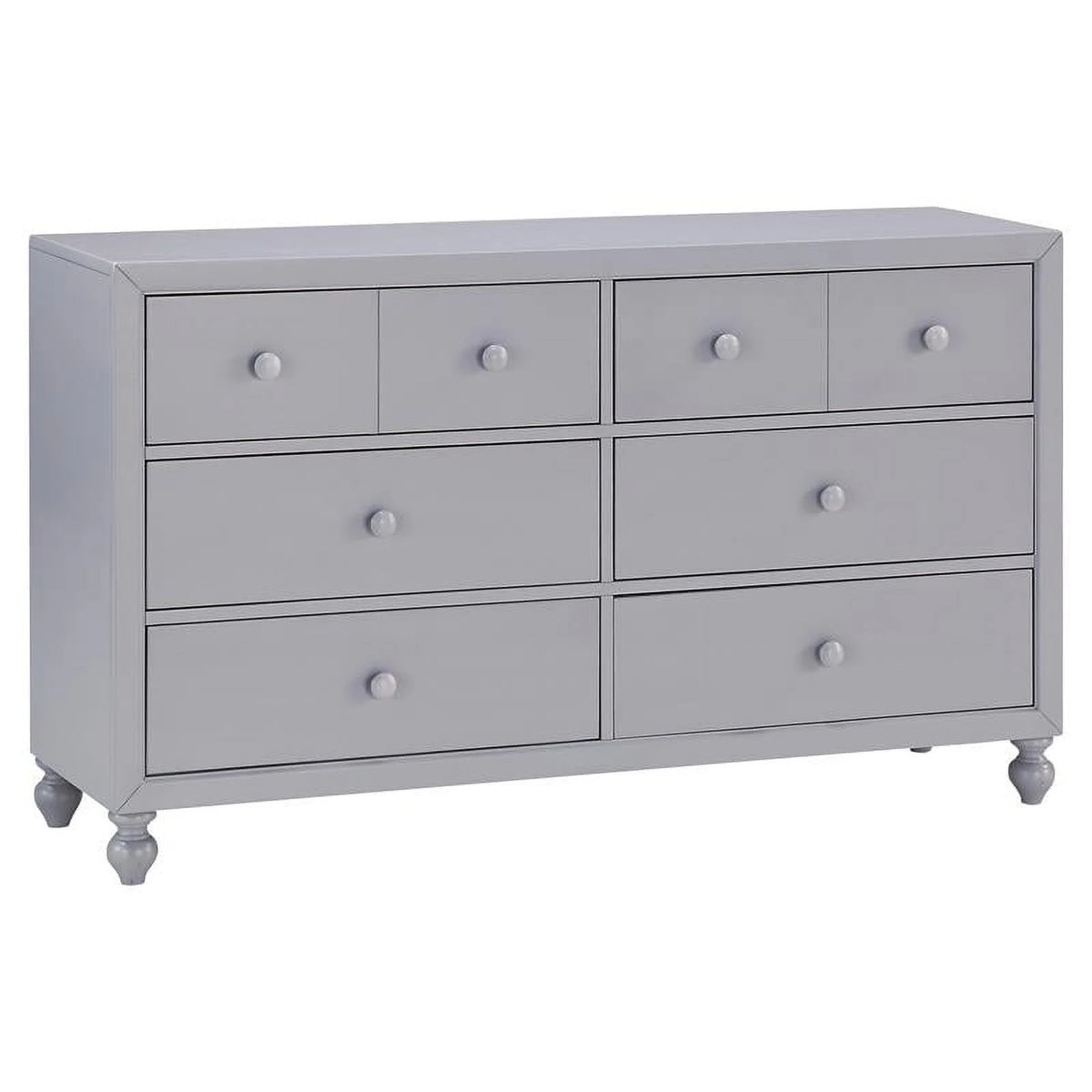 Gray 6 Dovetail Drawers Modern Wood Dresser I445307