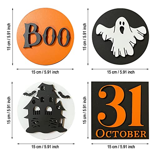 4 Pieces Halloween Tiered Tray Decor Set H940647