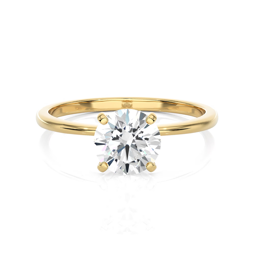 1 1/2 Carat Lab Grown Diamond Solitaire Engagement Ring in 14k Yellow Gold I5126
