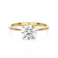 1 1/2 Carat Lab Grown Diamond Solitaire Engagement Ring in 14k Yellow Gold I5126