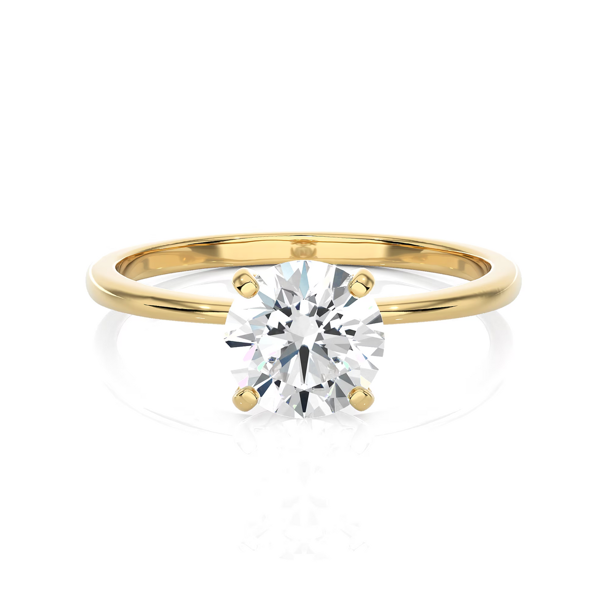 1 1/2 Carat Lab Grown Diamond Solitaire Engagement Ring in 14k Yellow Gold I5126