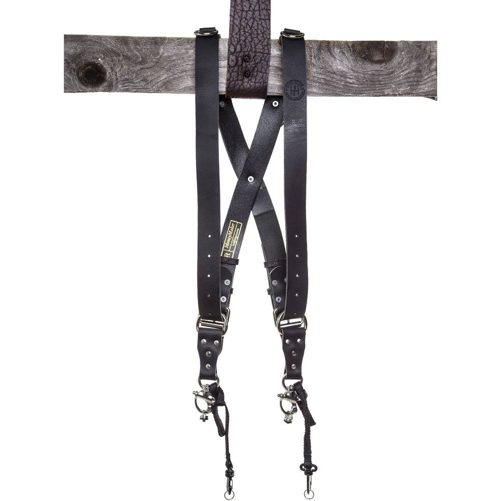 Black Leather Two-Camera Harness Z5053