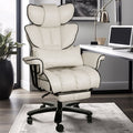 Big and Tall Ergonomic PU Leather Reclining Office Chair with Footrest G68429