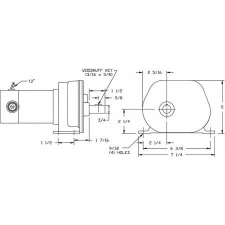 DC Gearmotor, 85 RPM, 12V, TENV N734