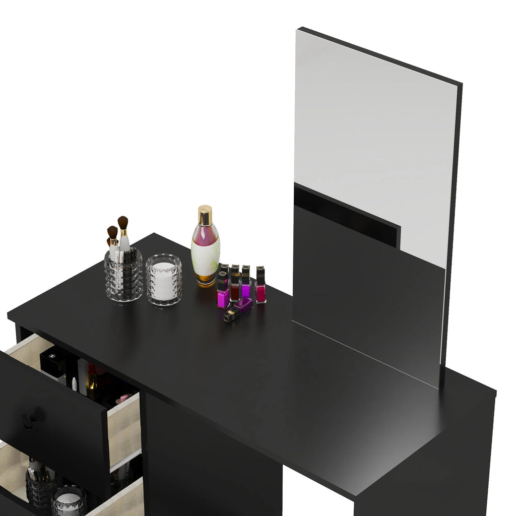 Black Modern Makeup Vanity Set with Mirror C102