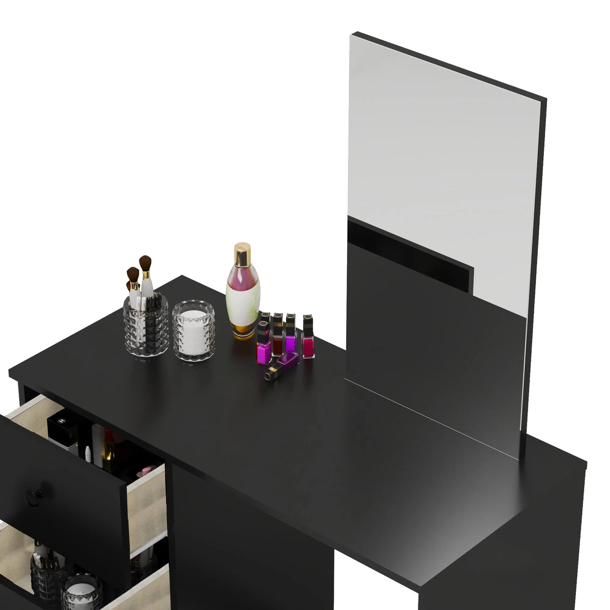 Black Modern Makeup Vanity Set with Mirror C102