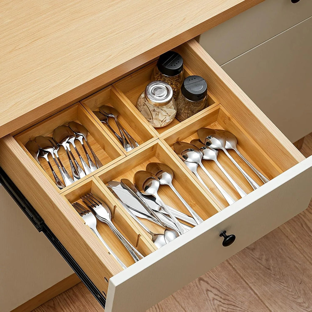 Set of 9 Bamboo Wood Drawer Organizer D175